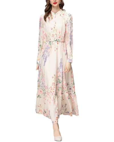 Burryco Long Sleeve Maxi Dress In Multi