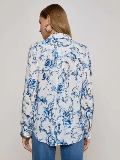 L Agence Holly Blouse In Blue