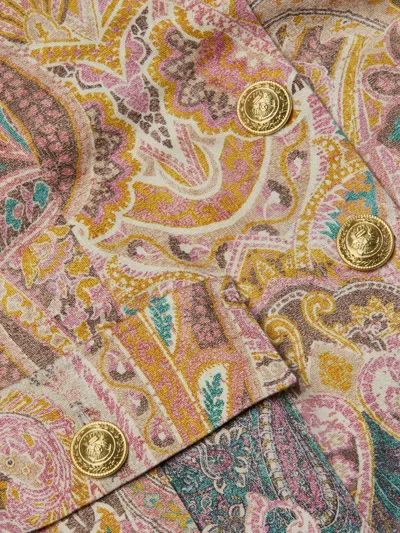 L Agence Western Paisley Idy Button-front Tank Dres In Neutral