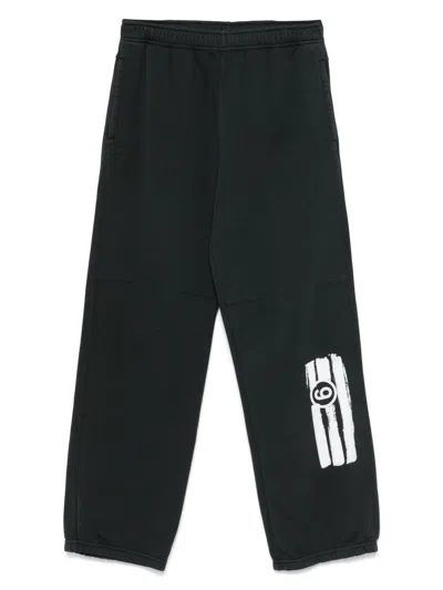 Mm6 Maison Margiela Straight Graphic Print Trousers In Black