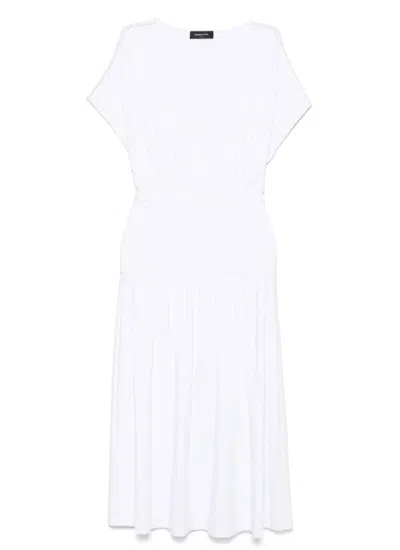 Fabiana Filippi Relaxed Silhouette Midi Dress With Cinched Waist In White