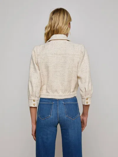 L Agence Jia Sequined Tweed Jacket In Neutral