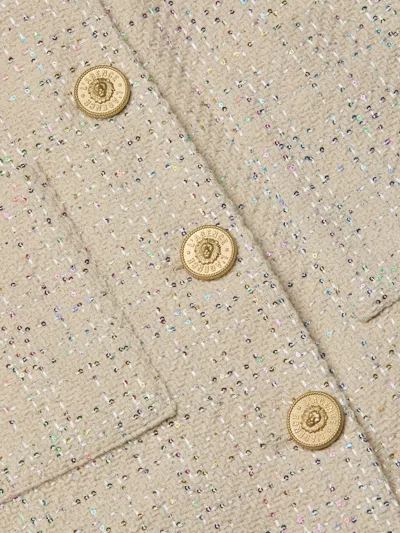 L Agence Jia Sequined Tweed Jacket In Neutral