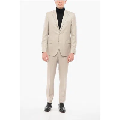 Corneliani Cc Collection Silk Blend Refined Suit With Peak Lapel In Neutral