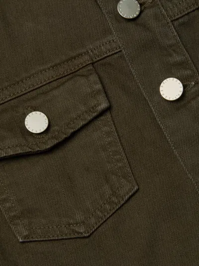 L Agence Koda Cropped Denim Jacket In Green