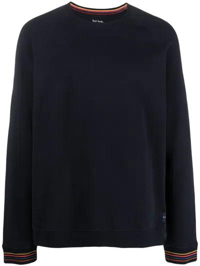 Paul Smith Crewneck Sweater Contrasting Trim In Blue