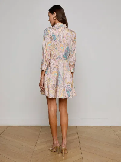 L Agence Meadow Mini Shirt Dress In Multi