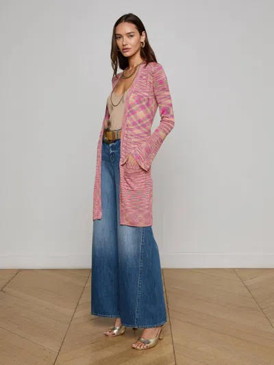 L Agence Neve Cardigan In Pink
