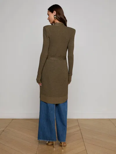 L Agence Noe Double-breasted Cardigan In Green