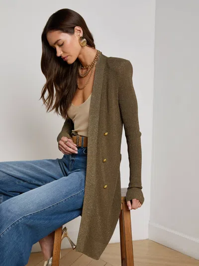 L Agence Noe Double-breasted Cardigan In Green