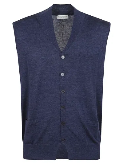 Ballantyne Pure Wool Waistcoat In Blue
