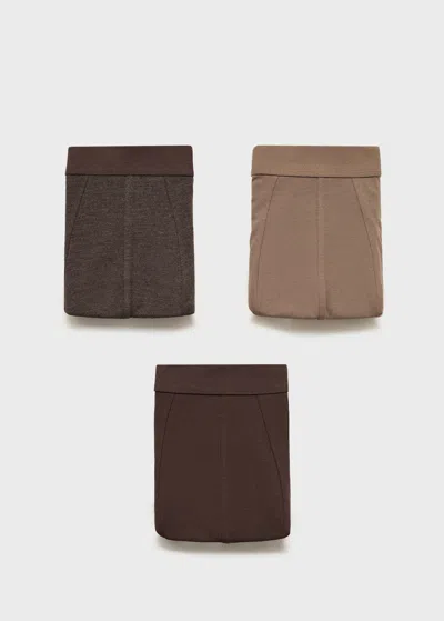 Mango Man 3-pack Combined Briefs Brown