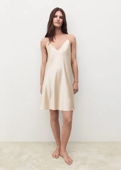 Mango Women's Silk Nightgown In Neutral