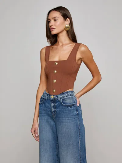 L Agence Saga Top In Brown
