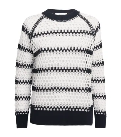 Max Mara Falena Cotton Knit Crewneck Sweater In Multi