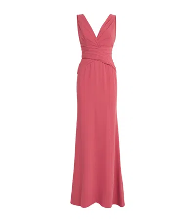 Zuhair Murad V-neck Criss-cross Gown In Pink