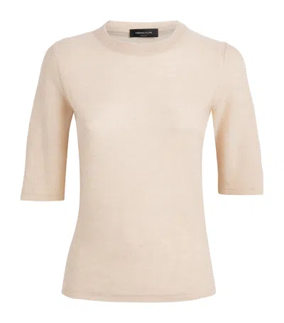 Fabiana Filippi Wool Semi-sheer Embellished Top In Neutral