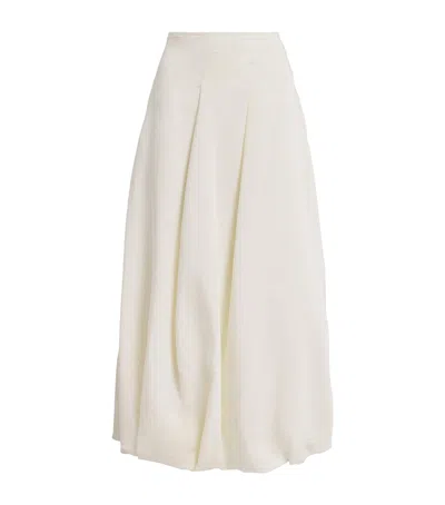 Max & Co Canvas Balloon Midi Skirt In White