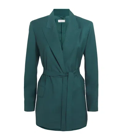 Max Mara Virgin Wool Tie-waist Blazer In Green