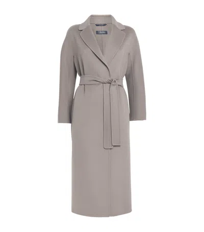 Max Mara Virgin Wool Esturia Wrap Coat In Gray