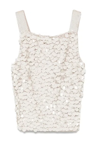 P.a.r.o.s.h Paillette-embellished Top In White