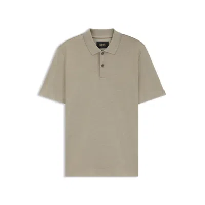 Hugo Boss Regular-fit Polo Shirt In Mercerized Cotton In Brown