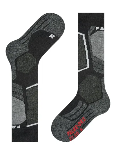 Falke Logo-print Ski Socks In Gray
