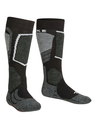 Falke Logo-print Ski Socks In Gray