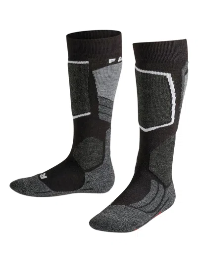 Falke Logo-print Ski Socks In Gray