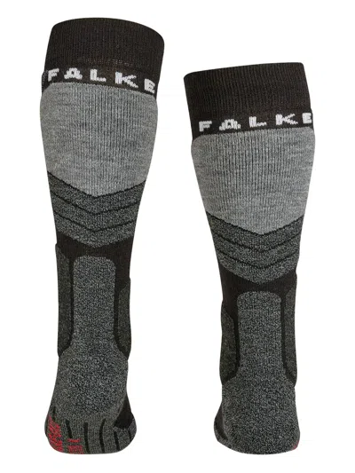 Falke Logo-print Ski Socks In Gray