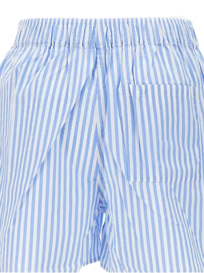 Mc2 Saint Barth Striped Cotton Shorts In Blue