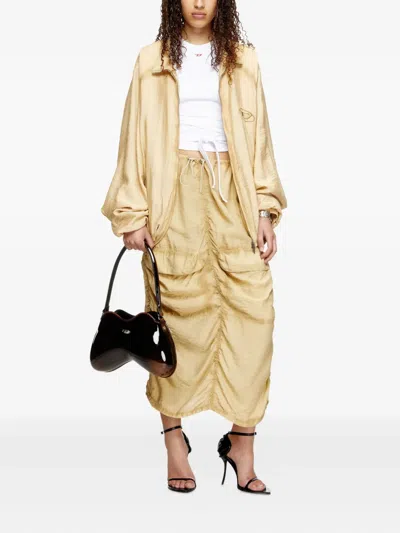 Diesel Cargo Midi Skirt In Treated Viscose-nylon In Neutral