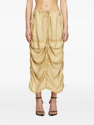 Diesel Cargo Midi Skirt In Treated Viscose-nylon In Neutral