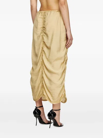 Diesel Cargo Midi Skirt In Treated Viscose-nylon In Neutral