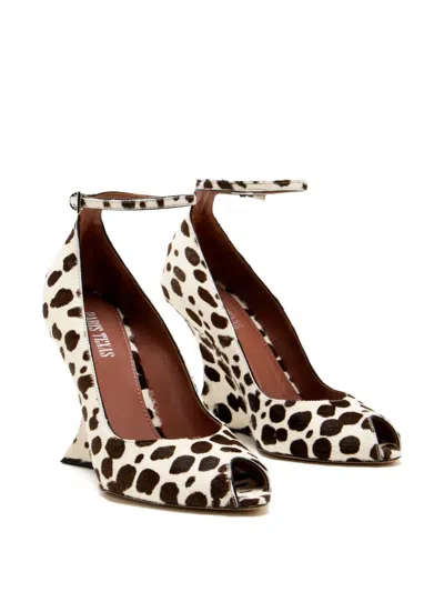 Paris Texas 110mm Leopard-print Wedge Pumps In Brown