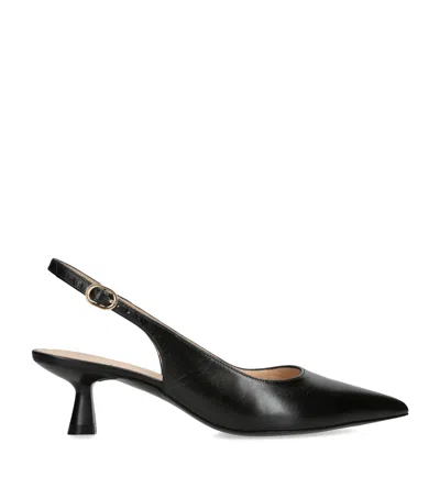 Stuart Weitzman Leather Stuart Sculpt Slingback Pumps 50 In Black