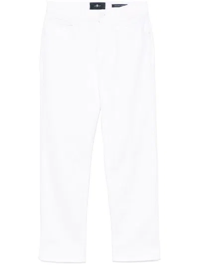 7 For All Mankind Jeans Affusolato Calie Alla Caviglia In White