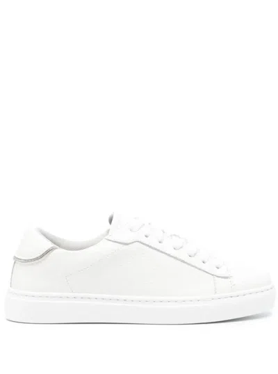Fabiana Filippi Textured Leather Sneakers With Metallic Accents