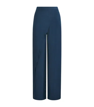 Max & Co Drape-detail Trousers In Blue