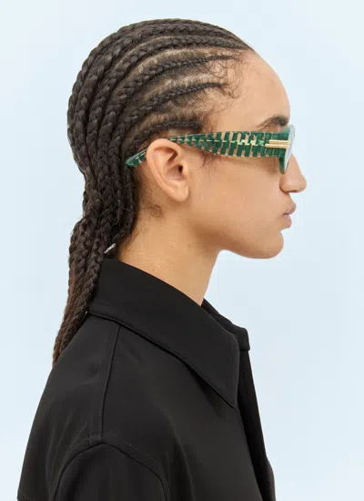 Bottega Veneta Women Mitre Oval Sunglasses In Green