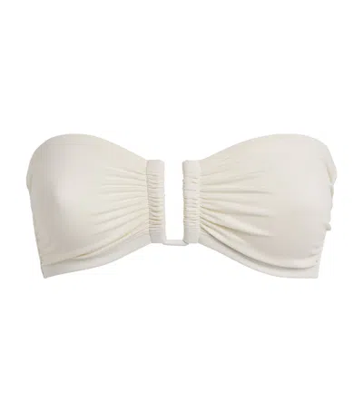 Eres Womens Playa Bandeau Ribbed Stretch-woven Bikini Top Percale In Neutral