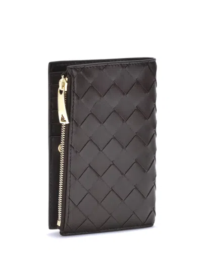 Bottega Veneta Intrecciato Medium Bi-fold Wallet In Brown