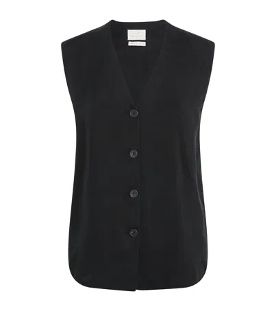 Lauren Manoogian Sanded Buttoned Sleeveless Top In Black