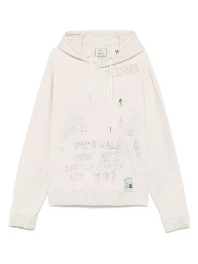 Miharayasuhiro Maison Mihara Yasuhiro Hoodie With Drawstring Hood And Embroidered Detailing In White