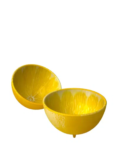 Bordallo Pinheiro Citron Bowl (set Of Two) In Yellow