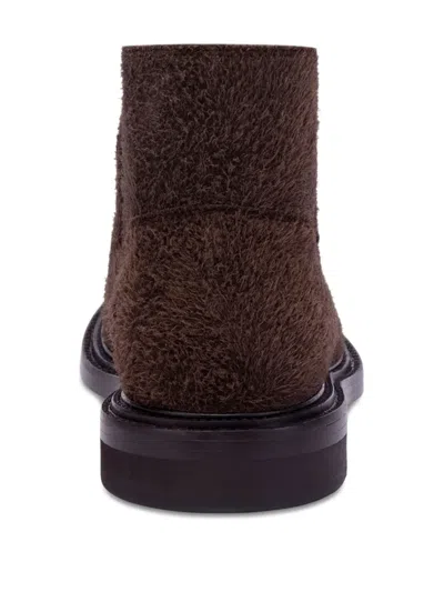 Moschino Calf-hair Ankle Boots In Brown
