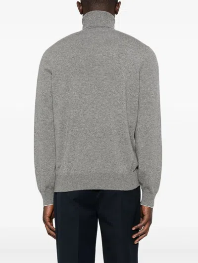 Brunello Cucinelli Men Cashmere Turtle-neck Sweater In Gray