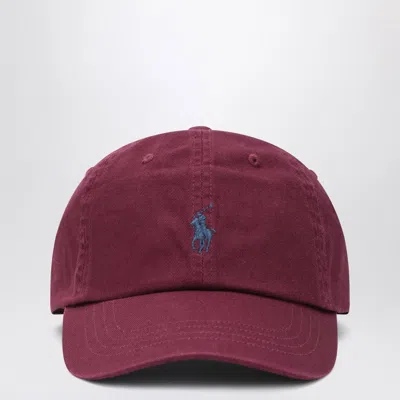 Polo Ralph Lauren Bordeaux Baseball Cap With Logo Embroidery In Cotton Man In Red