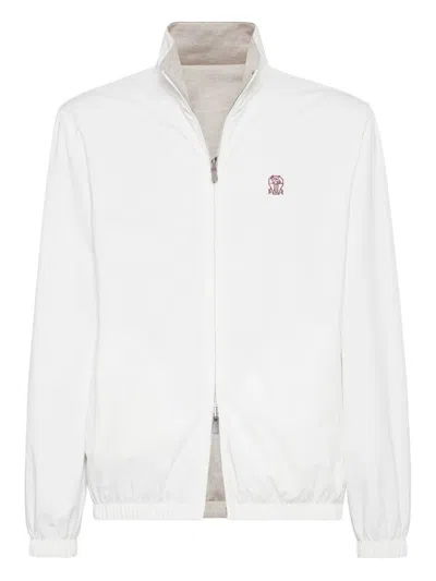 Brunello Cucinelli Men Jacket Water Resistant In White
