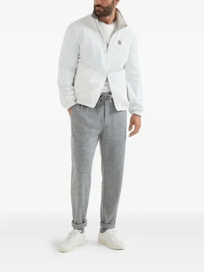 Brunello Cucinelli Men Jacket Water Resistant In White